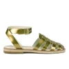 Jil Sander Navy Women's Leather Strappy Ankle Strap Sandals - Gold - Image 1