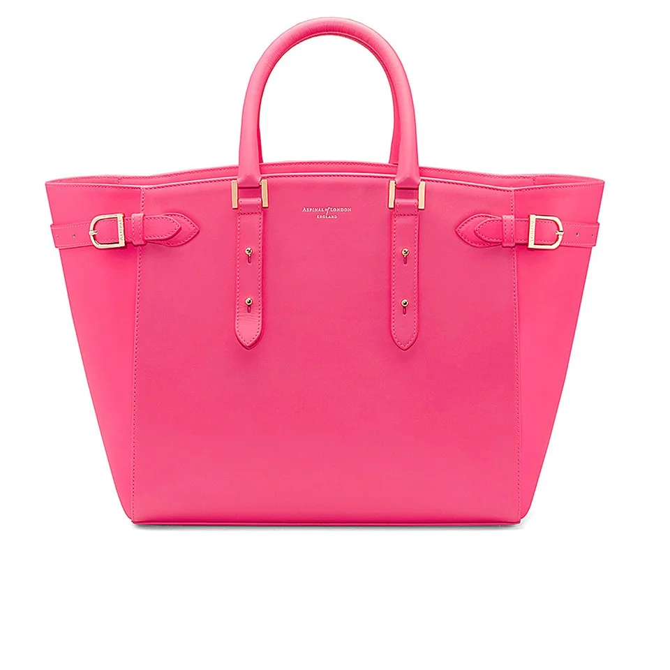 Aspinal of London Marylebone Tote Bag - Smooth Neon Pink Image 1