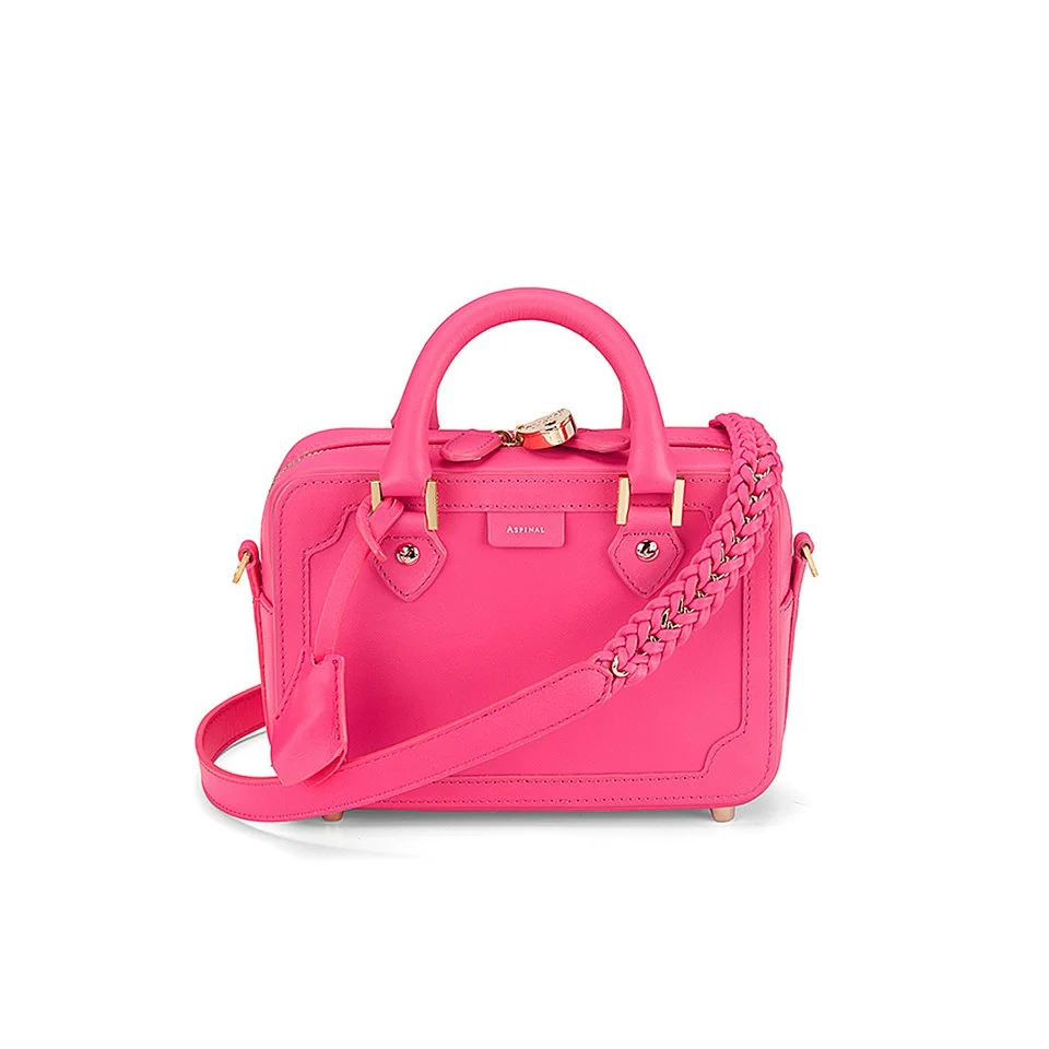 Aspinal of London Sofia Mini Tote Bag - Smooth Neon Pink Image 1