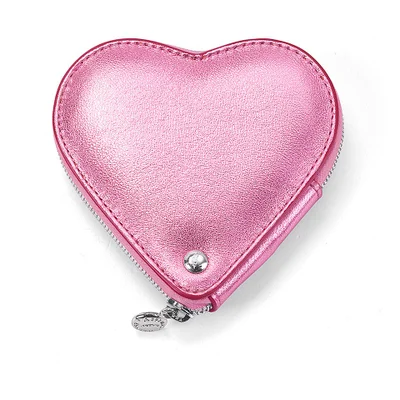 Aspinal of London Heart Coin Purse - Metallic Pink Nappa