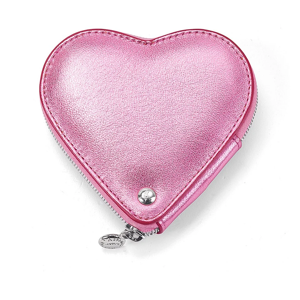 Aspinal of London Heart Coin Purse - Metallic Pink Nappa Image 1