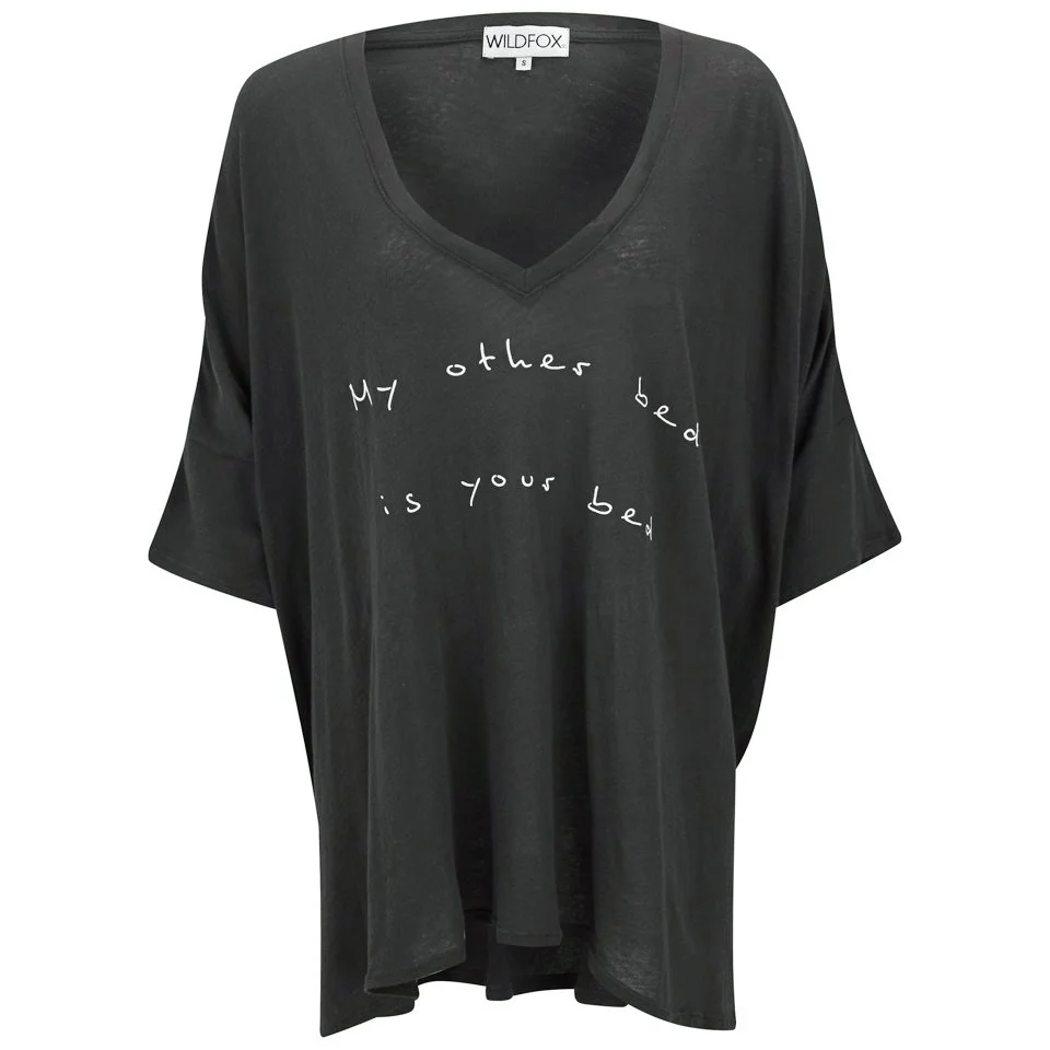 Wildfox Women's Sunday Morning My Other Bed T-Shirt - Dirty Black Image 1