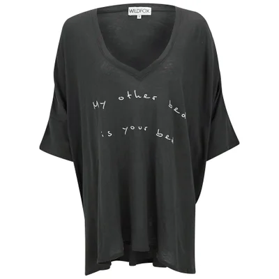 Wildfox Women's Sunday Morning My Other Bed T-Shirt - Dirty Black