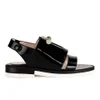 Carven Women's Two Strap Patent Leather Flat Sandals - Black - Image 1