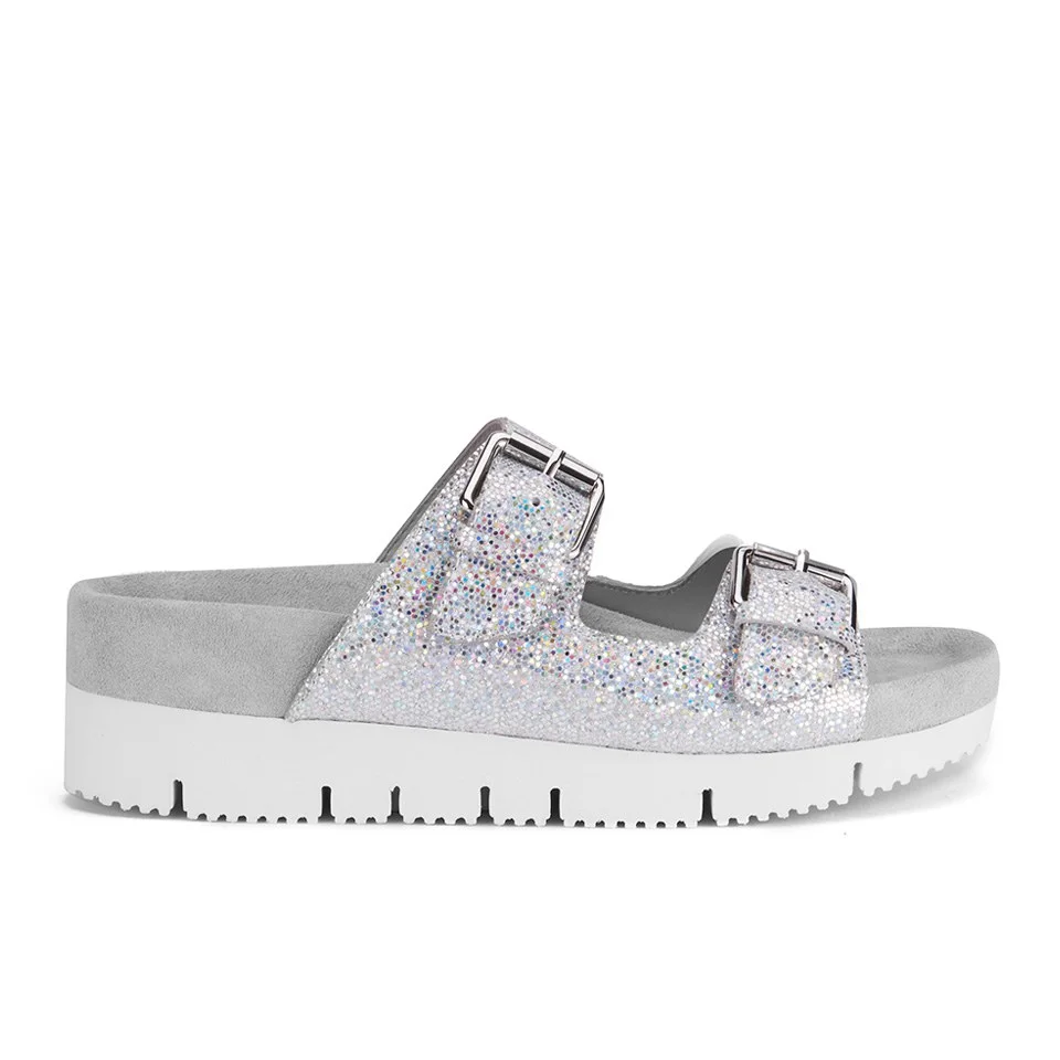 Ash Women's Takoon Double Strap Suede Sandals - Light Silver Image 1