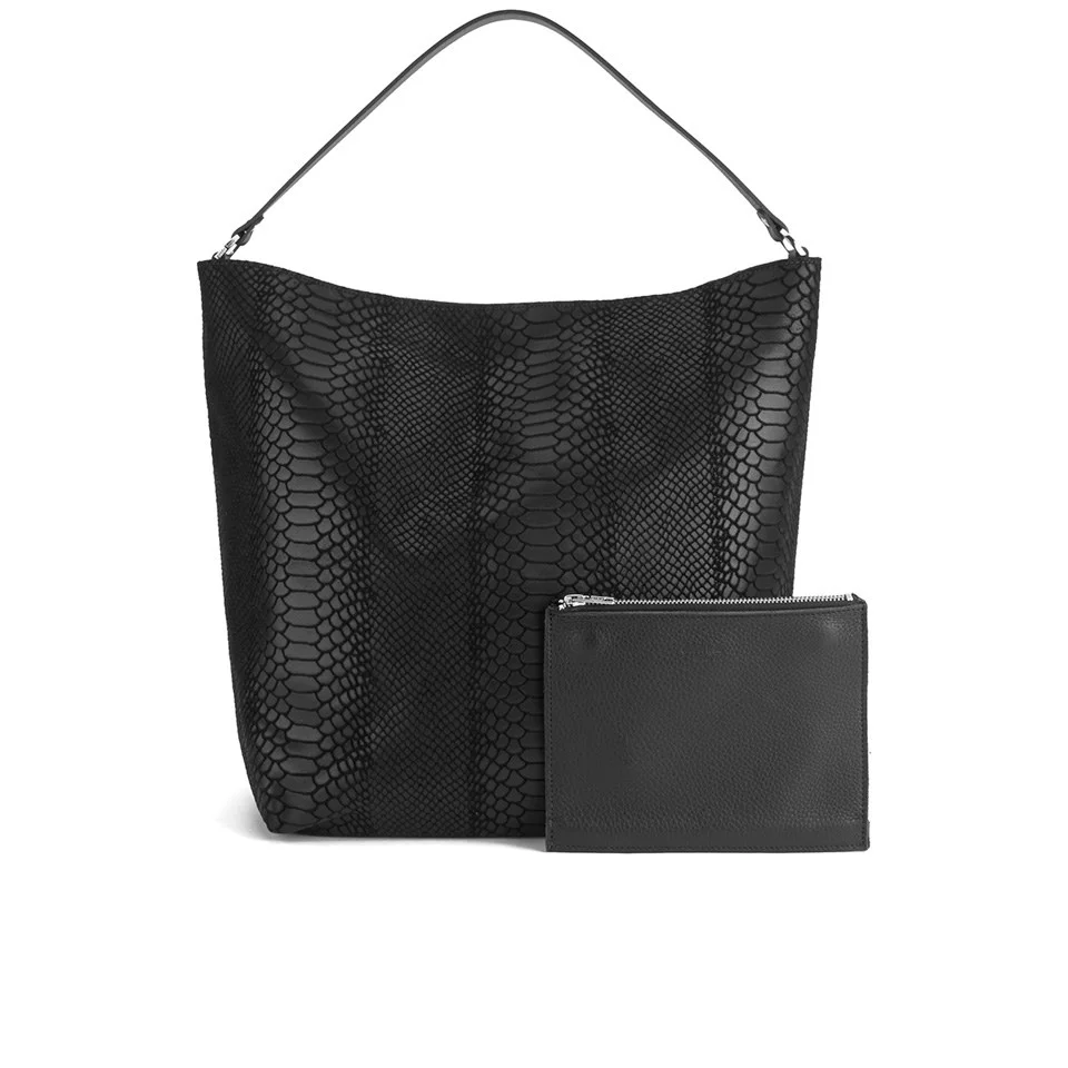 Danielle Foster Women's Bucket Large Shoulder Bag -  Black Python Image 1