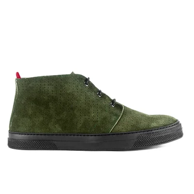 Oliver Spencer Men's Beat Perforated Suede Chukka Trainers - Moss Green