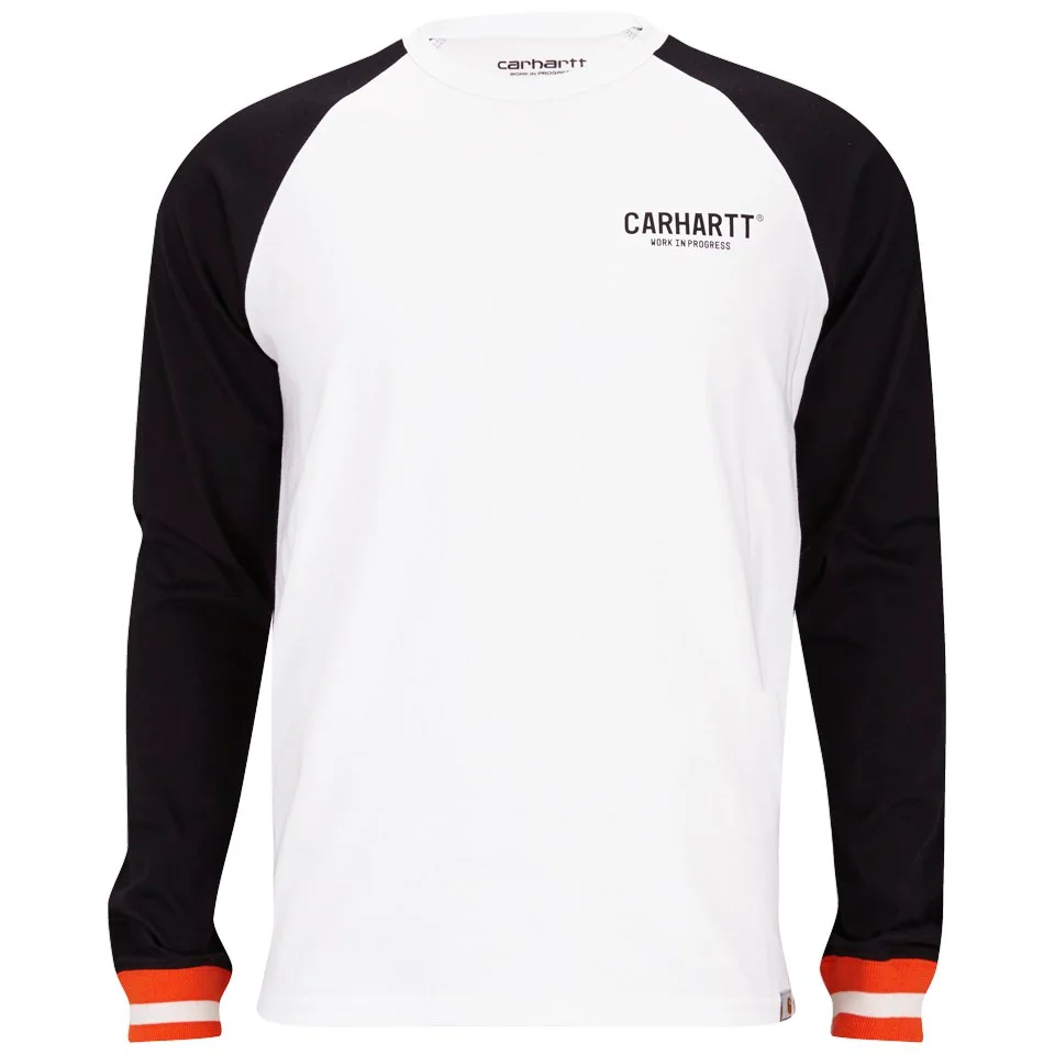 Carhartt Men's Riley Long Sleeve T-Shirt - White/Black Image 1