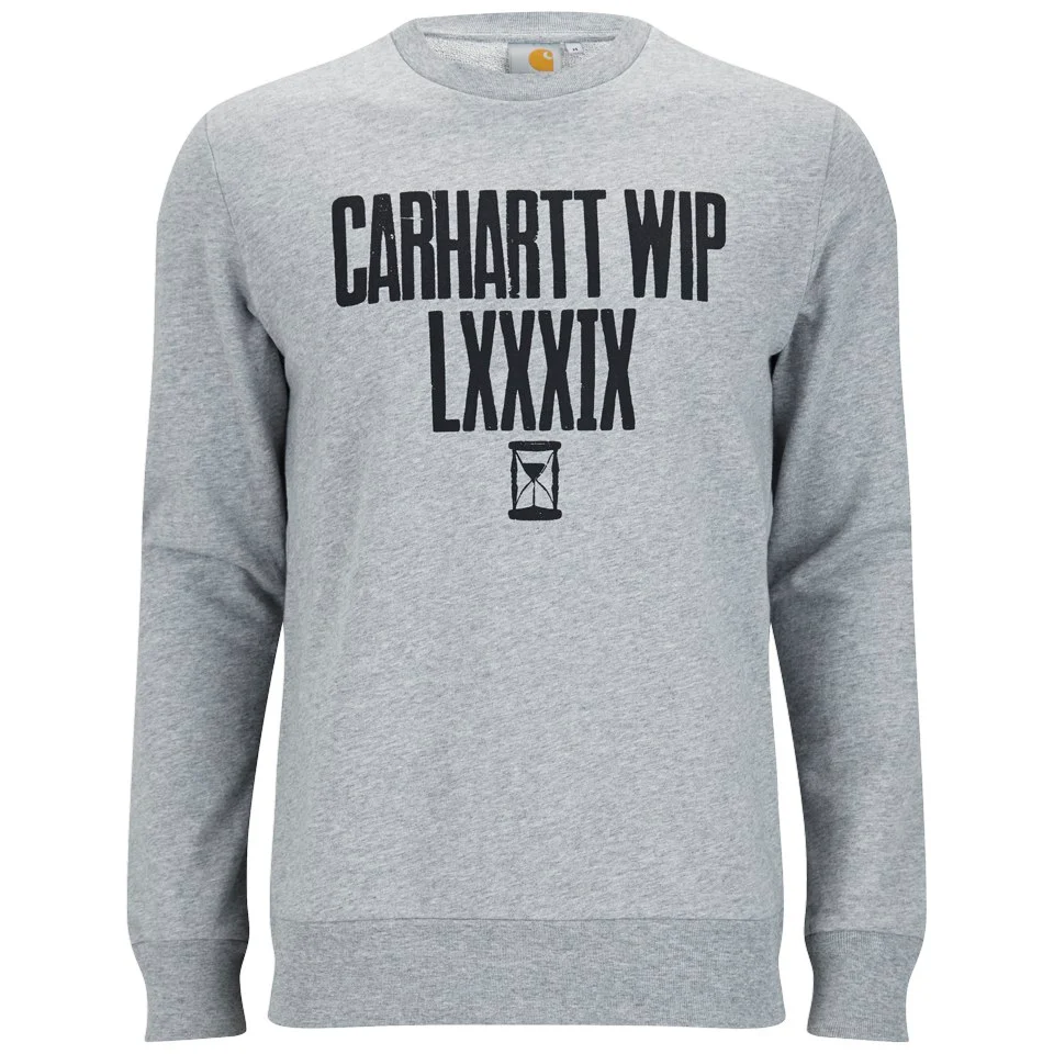Carhartt Men's Lxxxix Script Sweatshirt - Grey Heather/Black Image 1
