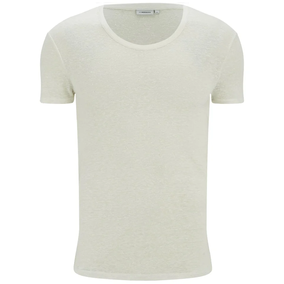 J.Lindeberg Men's Teller Silk-Mix Neep Jersey Slim Fit T-Shirt - Off White Image 1