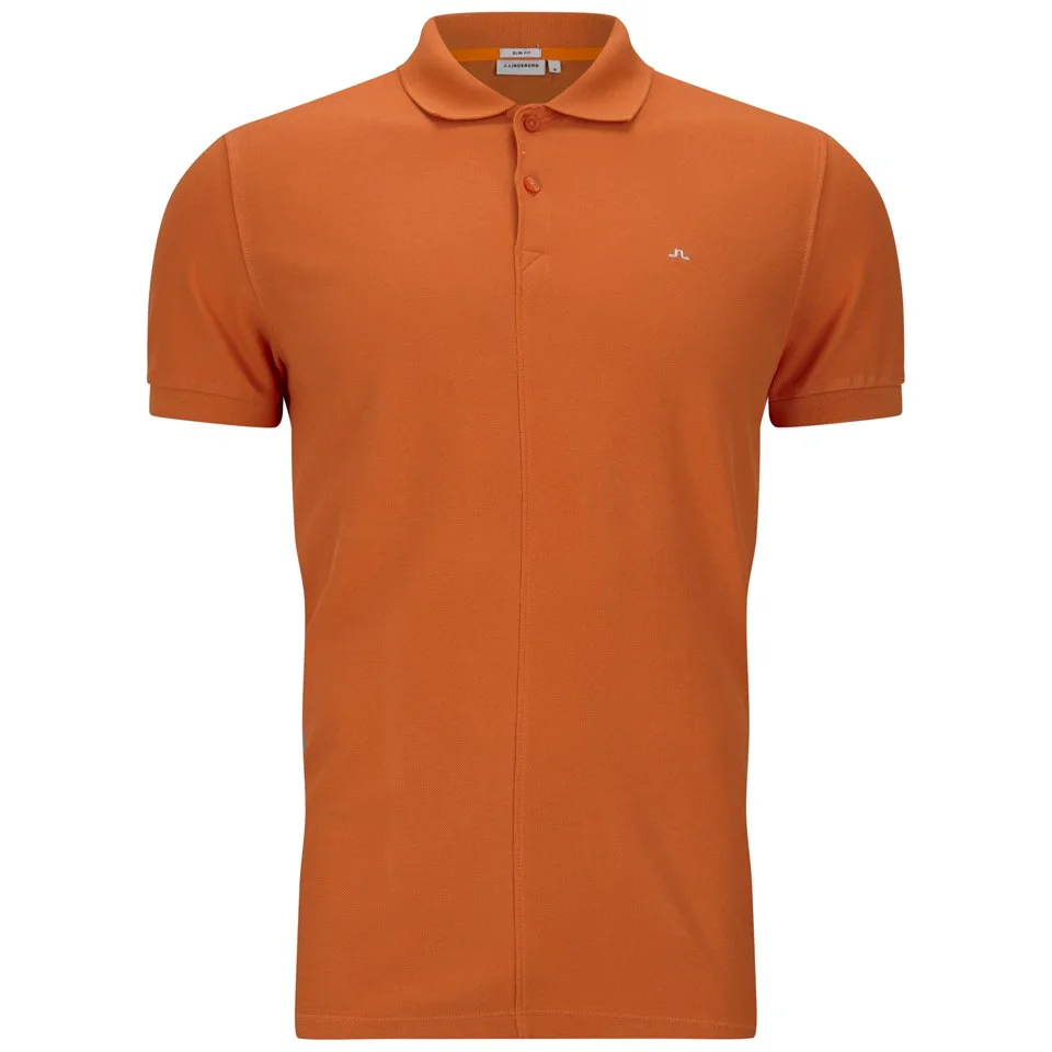 J.Lindeberg Men's Rubi Slim Fit Polo Shirt - Orange Image 1