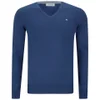 J.Lindeberg Men's Melvin Fine-Cotton V-Neck Knitted Jumper - Ink Blue - Image 1