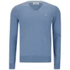 J.Lindeberg Men's Melvin Fine-Cotton V-Neck Knitted Jumper - Blue Melange - Image 1