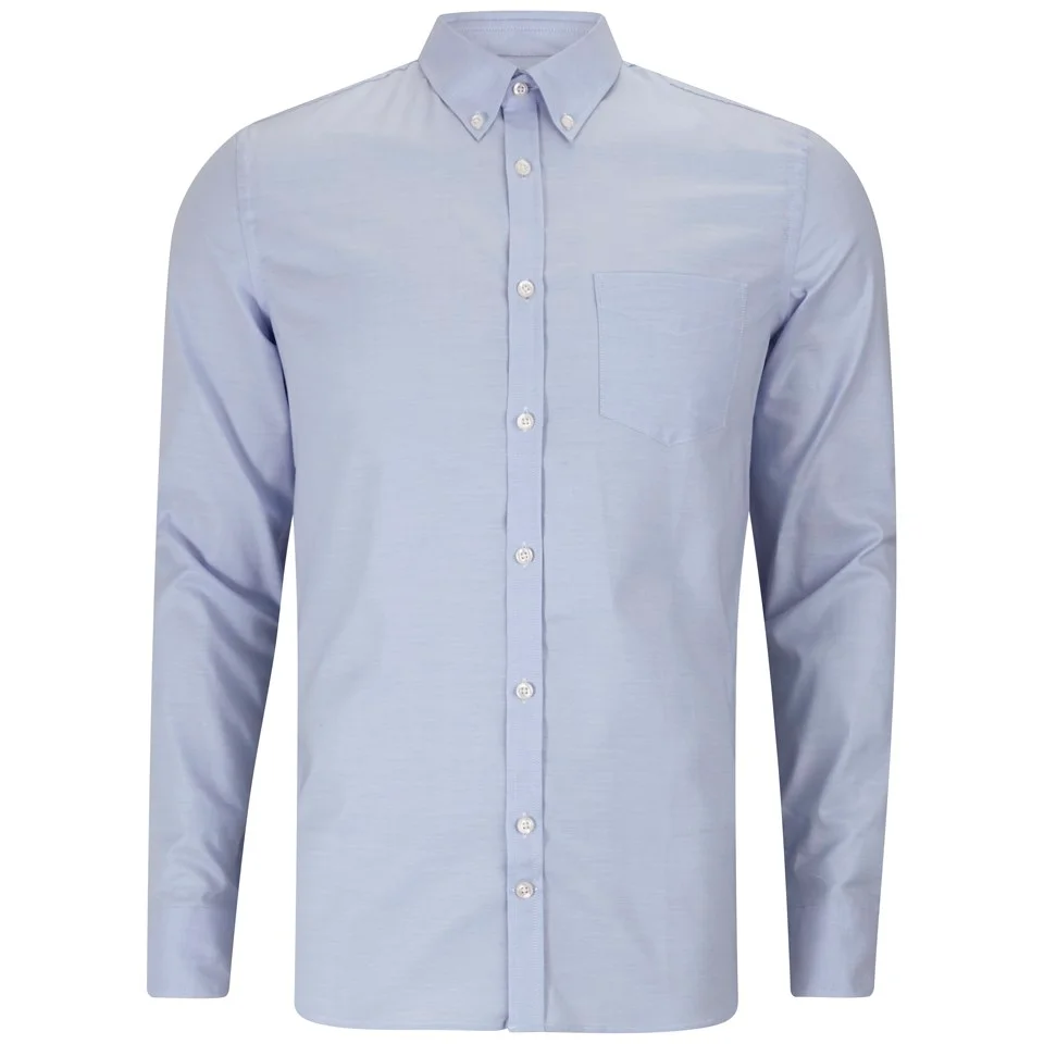 J.Lindeberg Men's Dani Button-Down Stretch Oxford Long Sleeve Shirt - Light Blue Image 1
