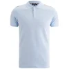 Aquascutum Men's Hill Pique Polo Shirt with Check Shoulder Patch - Light Blue - Image 1