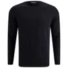 Aquascutum Men's Rofle Crew Neck Knit with Check Shoulder Patch - Navy - Image 1