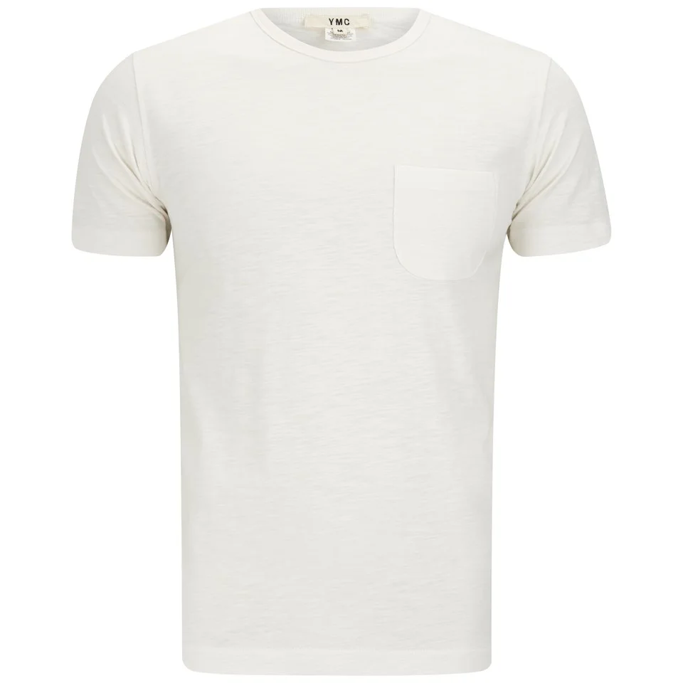 YMC Men's Classic Pocket Cotton Slub Jersey T-Shirt - White Image 1