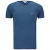 YMC Men's Flower Embroidered Cotton Slub Jersey T-Shirt - Blue - Image 1