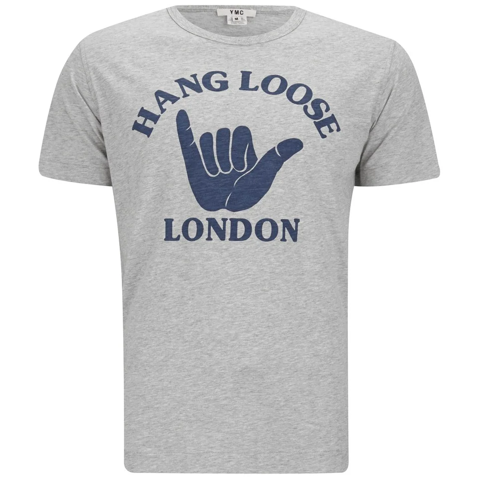 YMC Men's Hang Loose London Cotton Slub Jersey T-Shirt - Grey Image 1