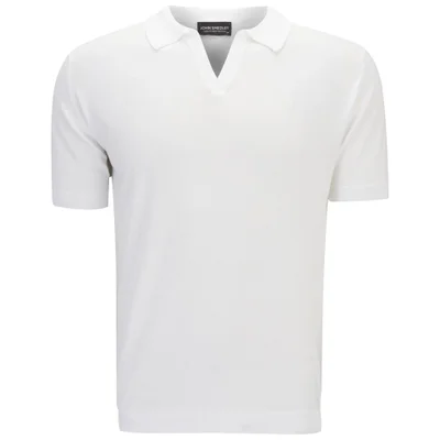 John Smedley Men's Noah Slim Fit Sea Island Cotton Skipper Collar Polo Shirt - White