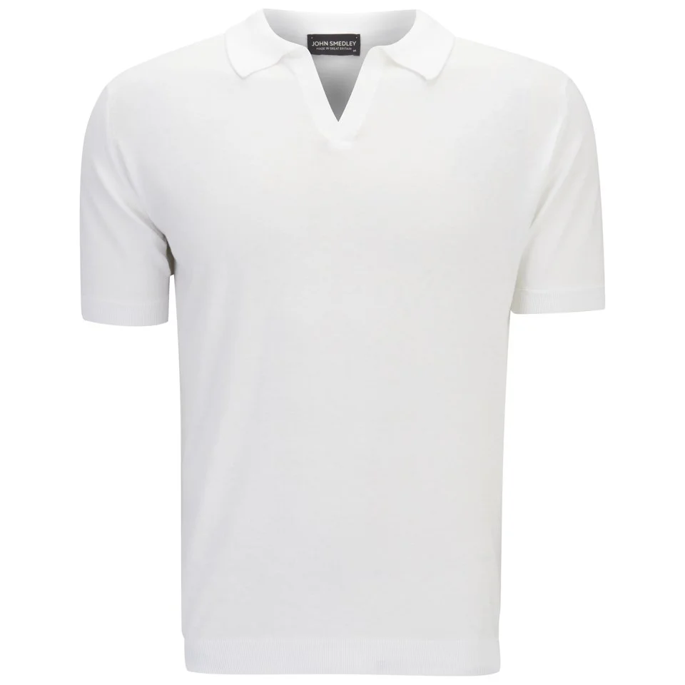 John Smedley Men's Noah Slim Fit Sea Island Cotton Skipper Collar Polo Shirt - White Image 1