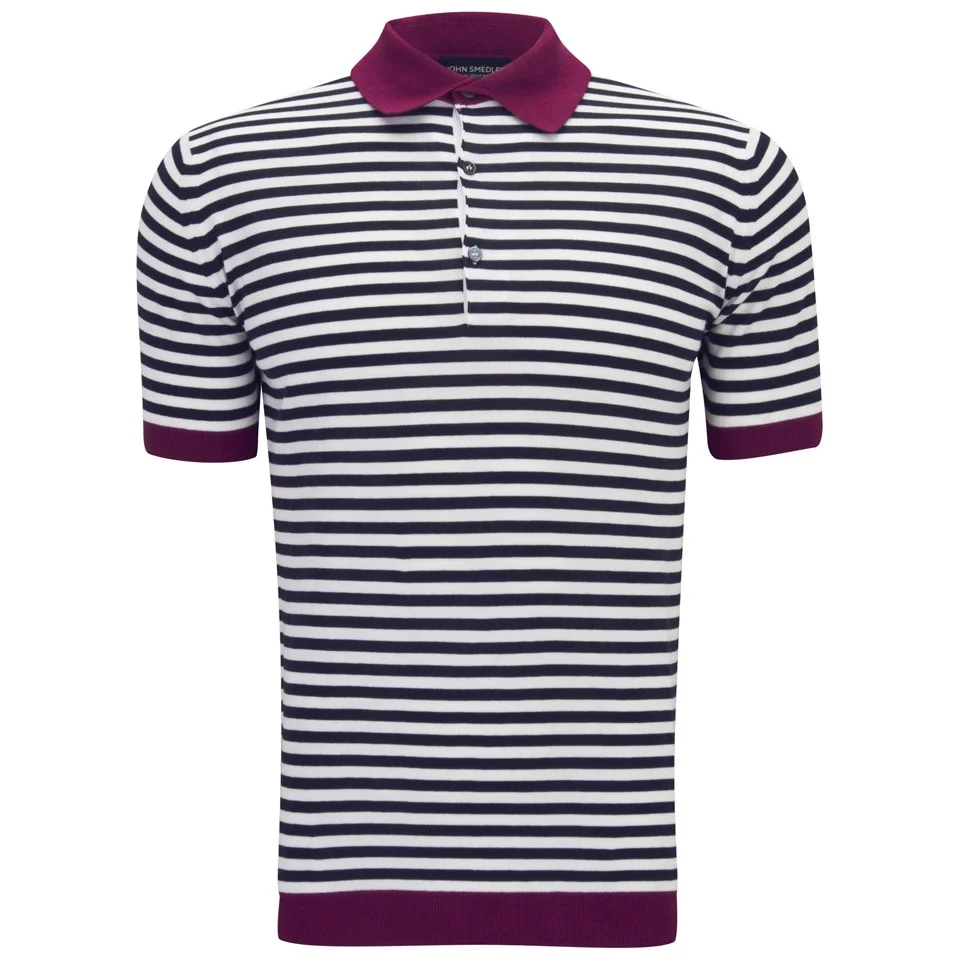John Smedley Men's Jaedon Slim Fit Sea Island Cotton Polo Shirt - Raspberry Image 1