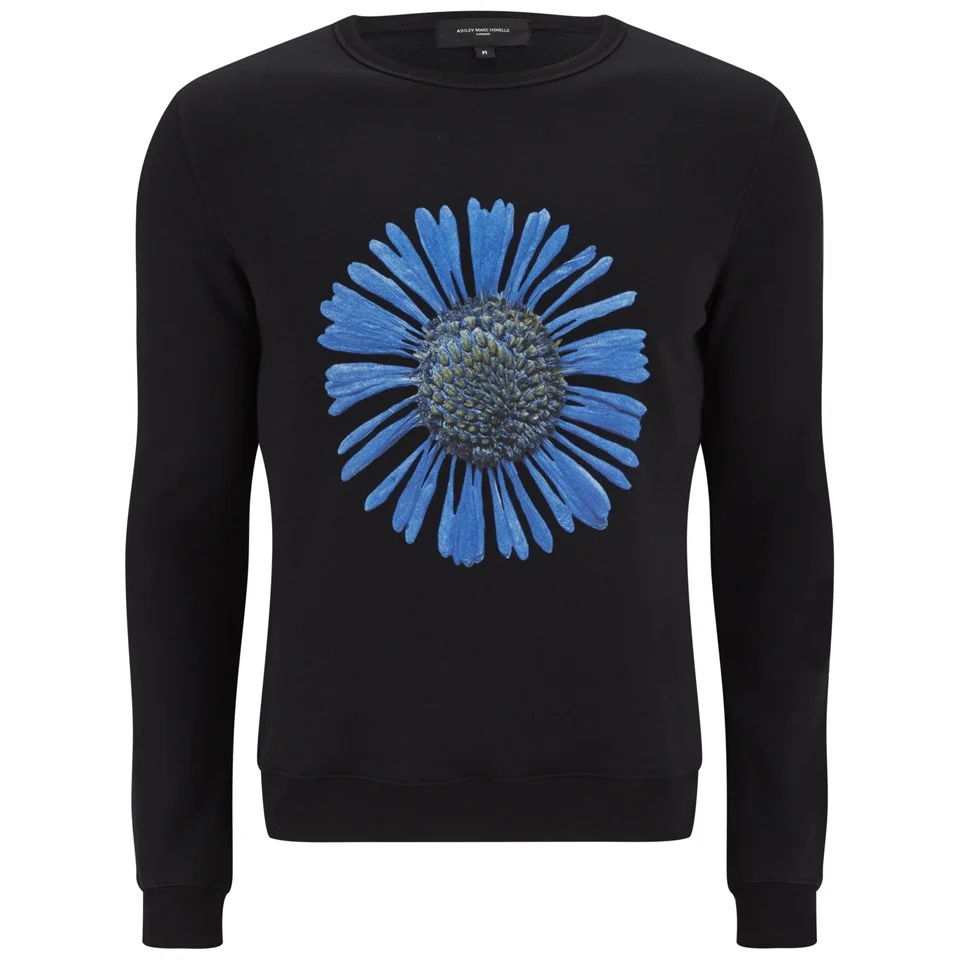 Ashley Marc Hovelle Men's Power Flower Sweatshirt - Black/Blue Image 1