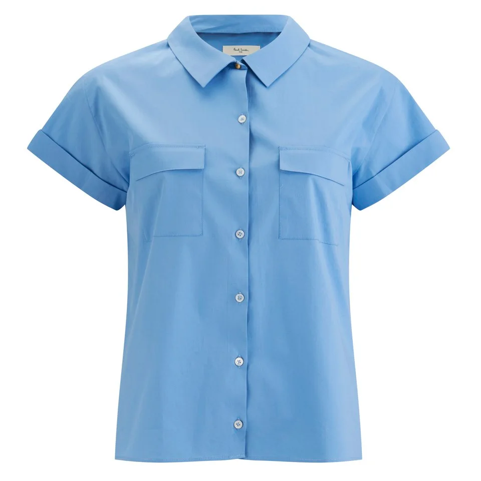 Paul by Paul Smith Women's Short Sleeve Shirt - Pale Blue Image 1