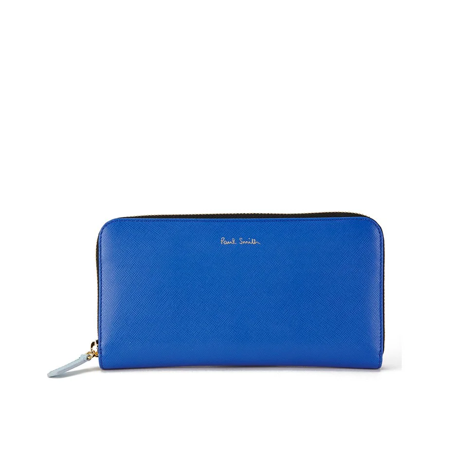 Paul Smith Accessories Large Zip Around Purse - Royal Blue Image 1