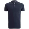 Aquascutum Men's Hill Pique Polo Shirt with Check Shoulder Patch - Navy - Image 1