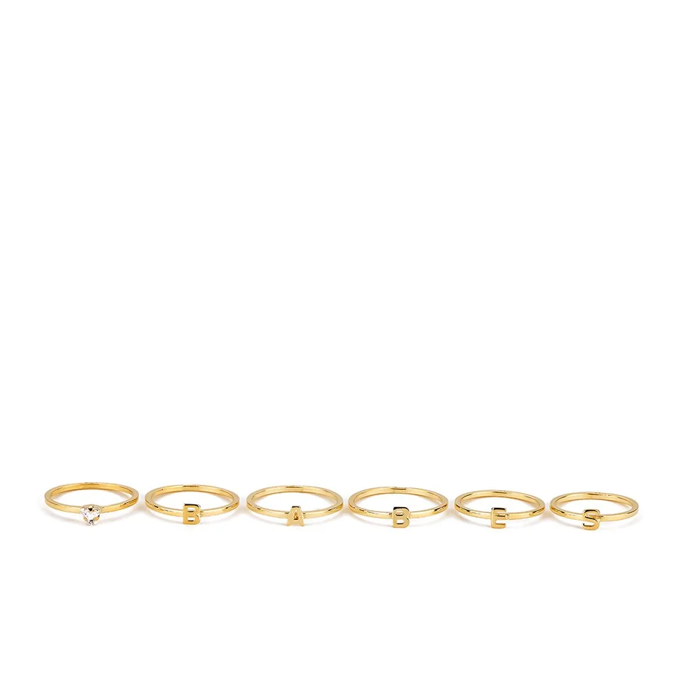 Maria Francesca Pepe Women's Babes Ring Set of 6 - Gold Image 1