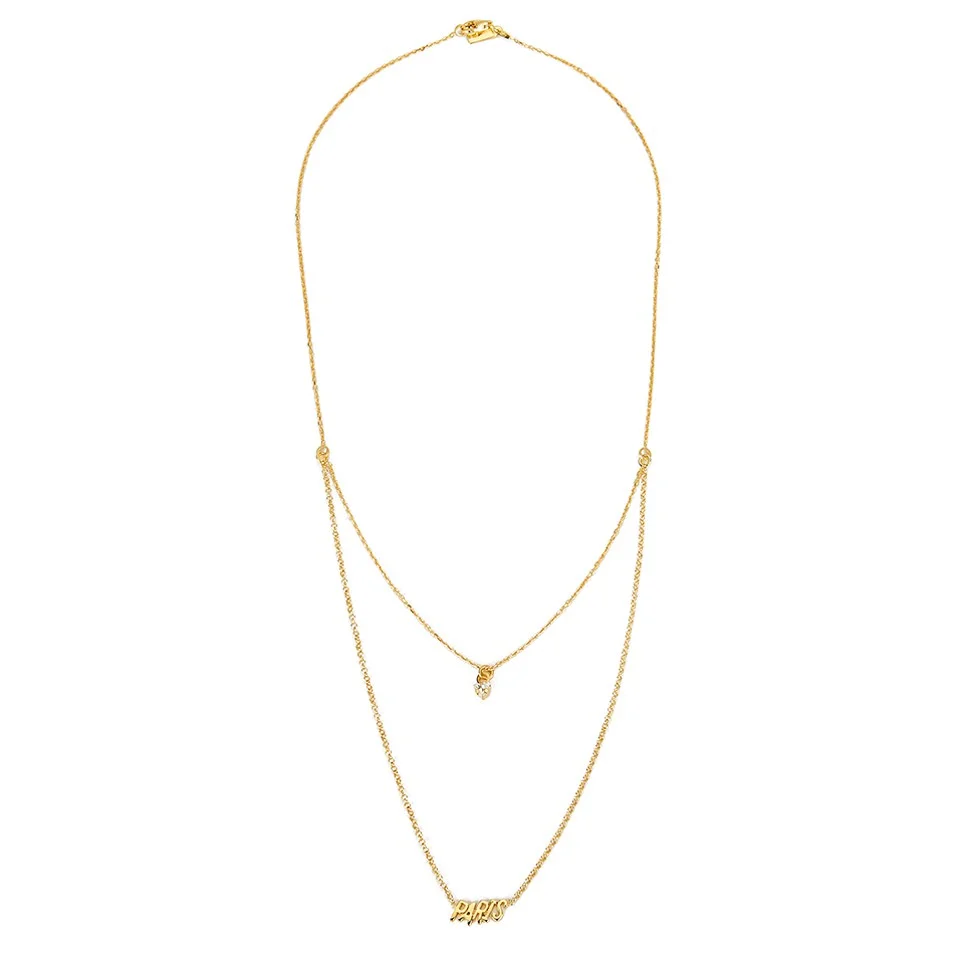 Maria Francesca Pepe Women's Paris and Crystal Necklace - Gold Image 1