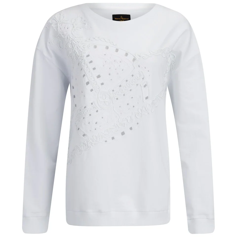 Vivienne Westwood Anglomania Women's Orb Embroidery Sweatshirt - White Image 1