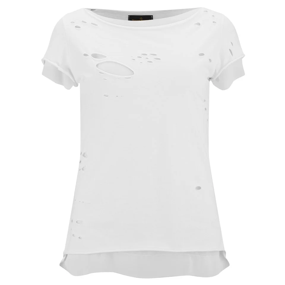 Vivienne Westwood Anglomania Women's Ripped T-Shirt - White Image 1
