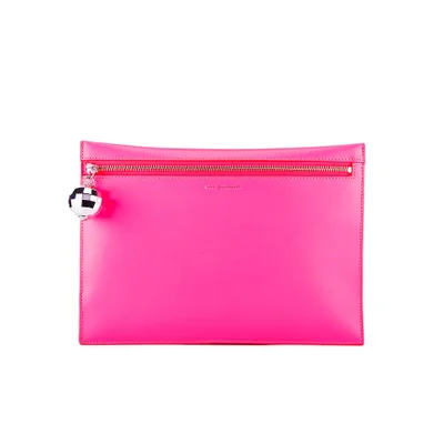 Lulu Guinness Women's Naomi Clutch Bag - Bag Neon Pink