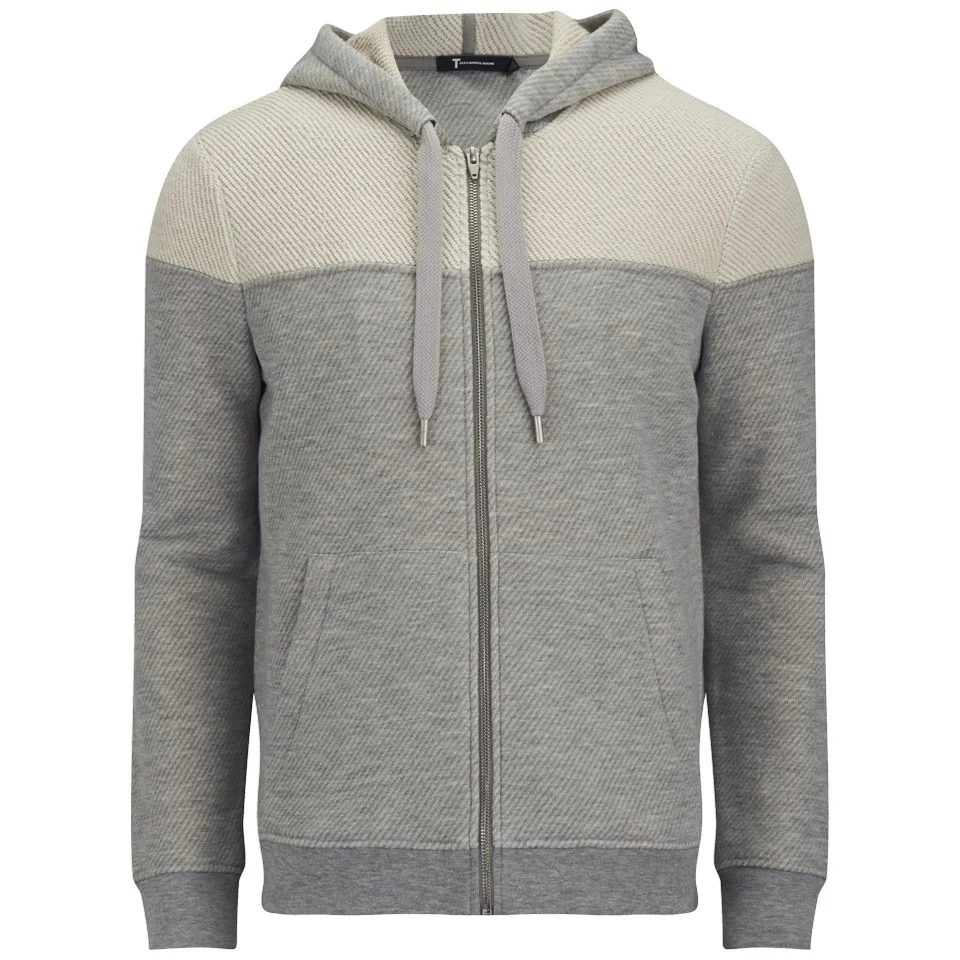 T by Alexander Wang Men's Frenchterry Zipped Hoody - Heather Grey Image 1