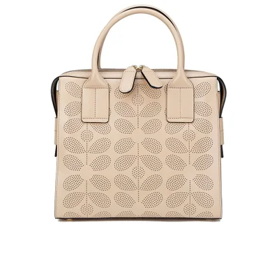 Orla Kiely Women's Margot Sixties Stem Punched Leather Bag - Fawn