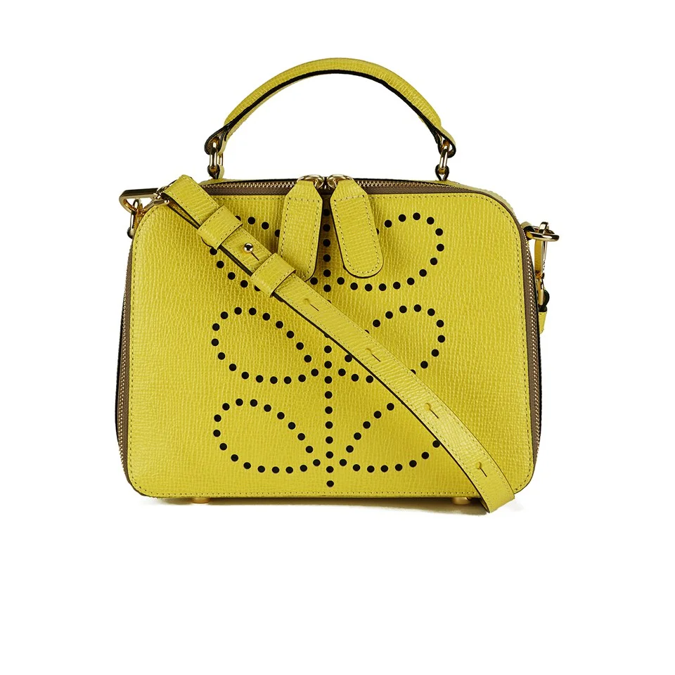 Orla Kiely Women's Mini Bay Textured Leather Cross Body Bag - Lemon Image 1