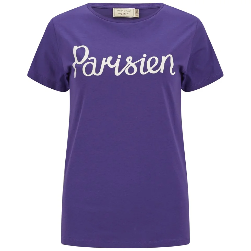 Maison Kitsuné Women's Parisien Print T-Shirt - Purple Image 1