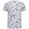 Maison Kitsuné Men's All Over Map Print T-Shirt - White/Navy - Image 1