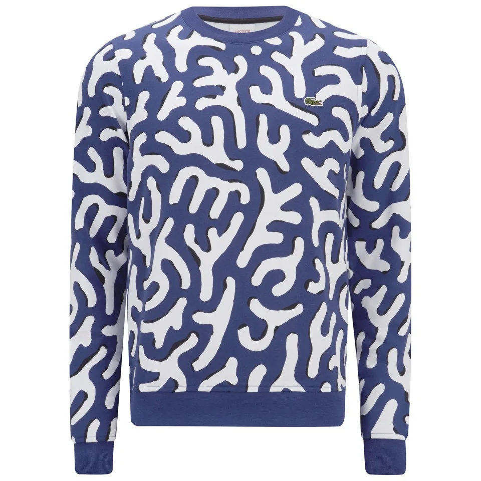 Lacoste Live Men's Coral Print Sweatshirt - Blue Image 1