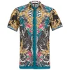 Versace Collection Men's Short Sleeve Silk Fantasia Shirt - Multi - Image 1