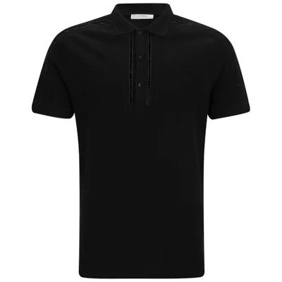 Versace Collection Men's Cut-Out Sleeve Polo Shirt - Black