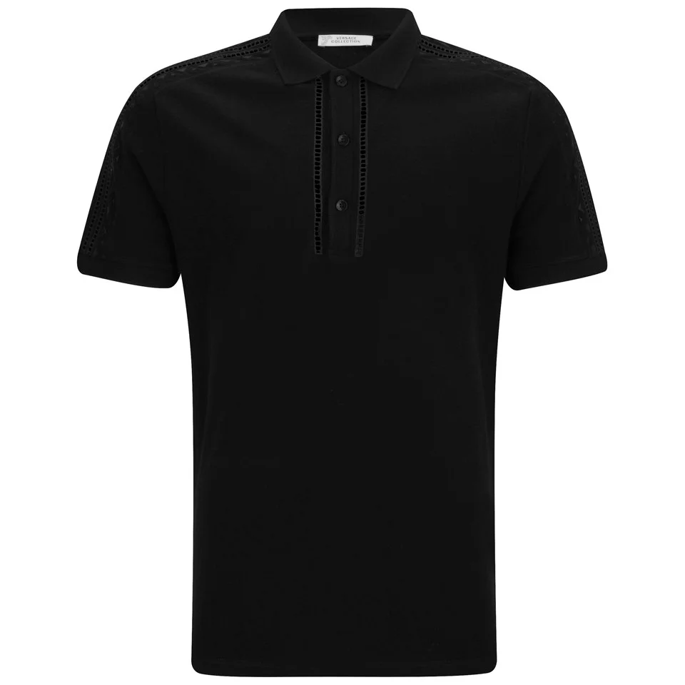 Versace Collection Men's Cut-Out Sleeve Polo Shirt - Black Image 1