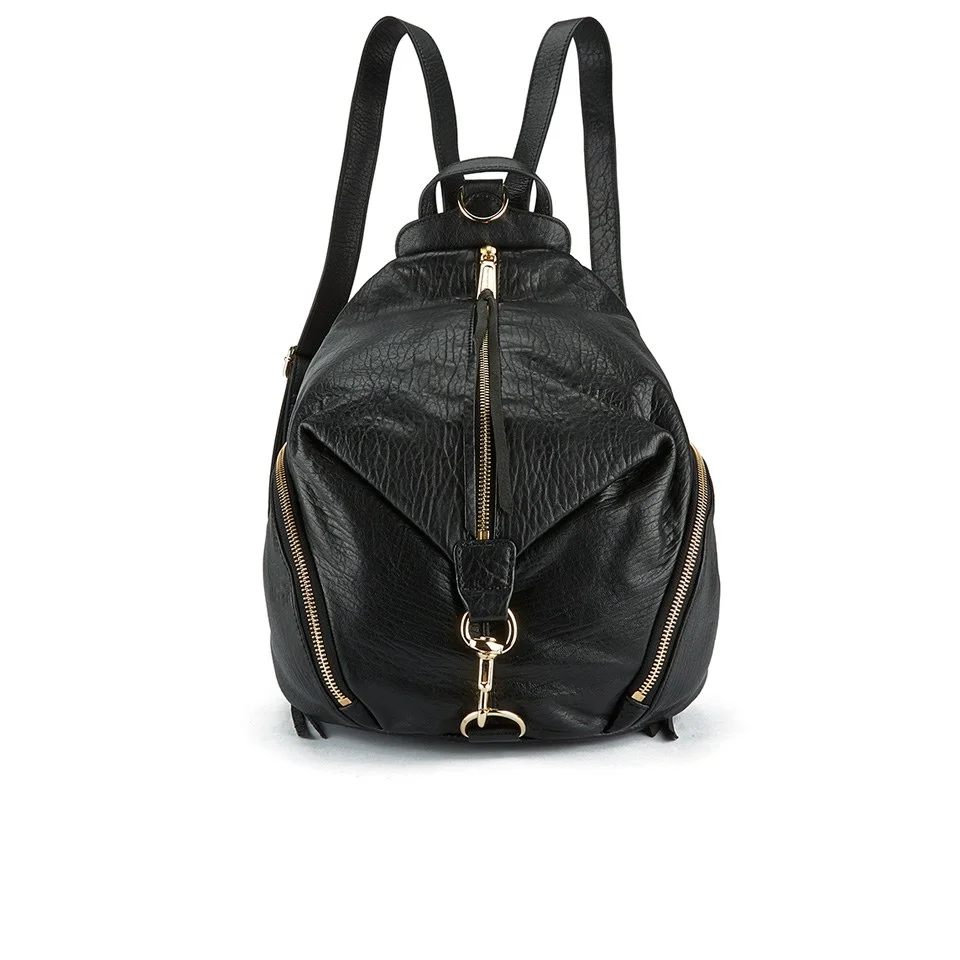 Rebecca Minkoff Women's Julian Leather Backpack - Black/Gold Image 1
