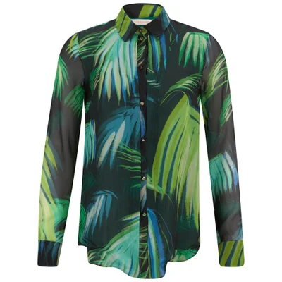 Matthew Williamson Women's Pleat Front Shirt - Peacock Palm Chiffon