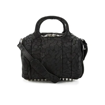 Alexander Wang Women's Rockie Laser Cut Pebbled Lamb Leather Bowler Bag - Black