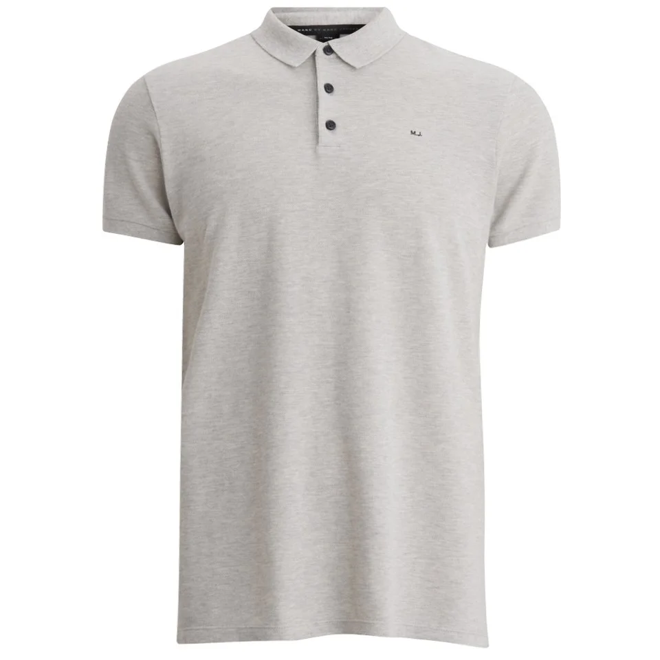 Marc by Marc Jacobs Men's Small Logo Short Sleeve Polo Shirt - Grey Image 1