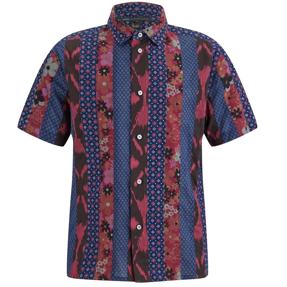 Marc by Marc Jacobs Men's Patchwork Cotton Short Sleeve Shirt - Red Image 1