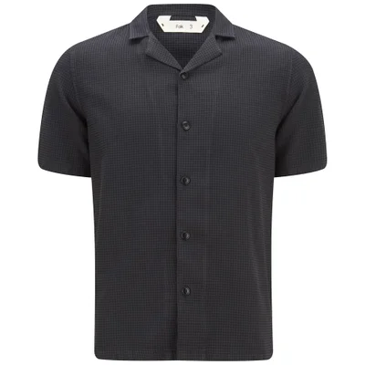 Folk Men's Rab Box Stitch Short Sleeve Shirt - Black
